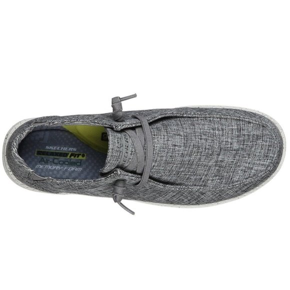 SKECHERS Men Streetwear Slip On Shoes - Relaxed Fit Air Cooled--Grey - Picture 3 of 7